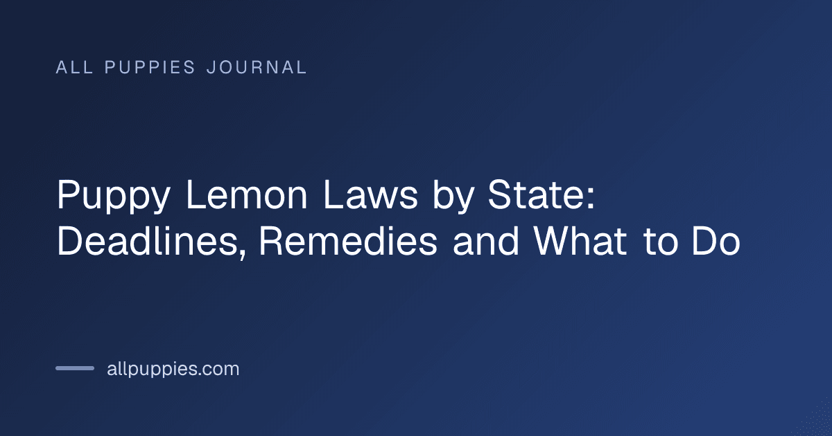 Puppy Lemon Laws by State: Deadlines, Remedies and What to Do