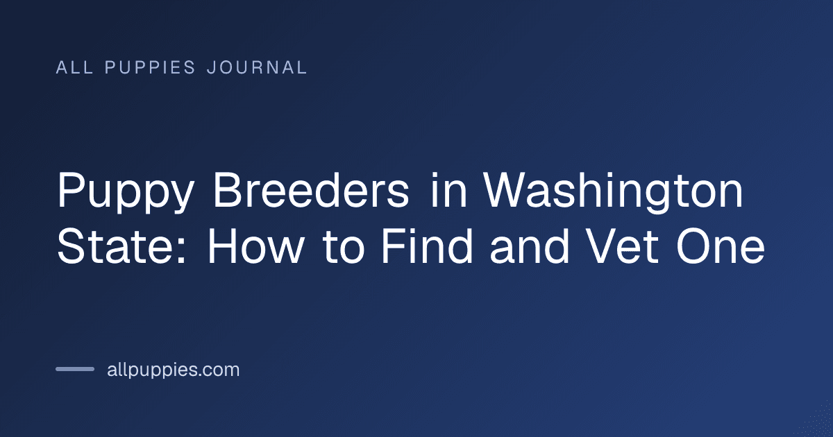 Puppy Breeders in Washington State: How to Find and Vet One